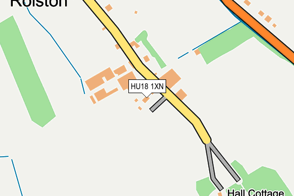 HU18 1XN map - OS OpenMap – Local (Ordnance Survey)