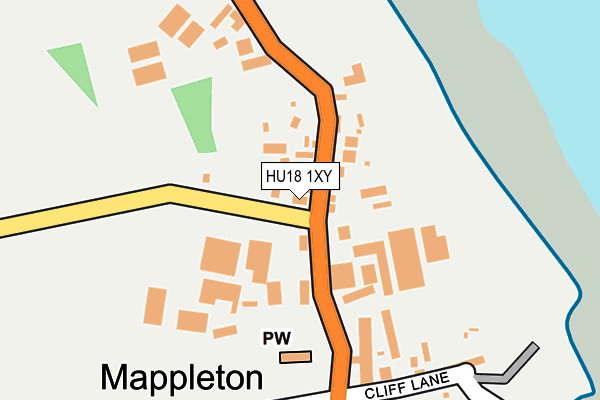 HU18 1XY map - OS OpenMap – Local (Ordnance Survey)