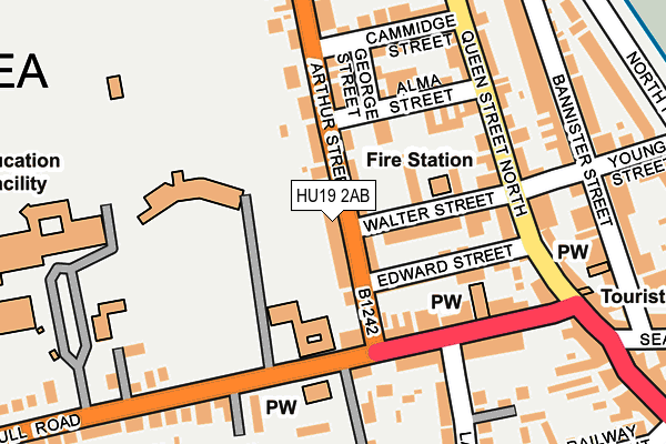 HU19 2AB map - OS OpenMap – Local (Ordnance Survey)