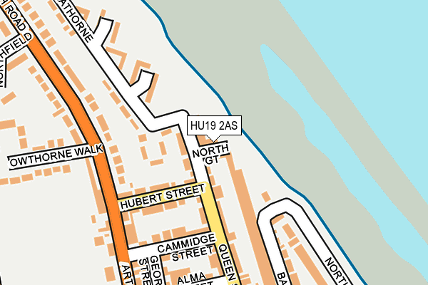 HU19 2AS map - OS OpenMap – Local (Ordnance Survey)