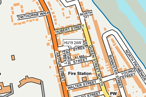 HU19 2AW map - OS OpenMap – Local (Ordnance Survey)