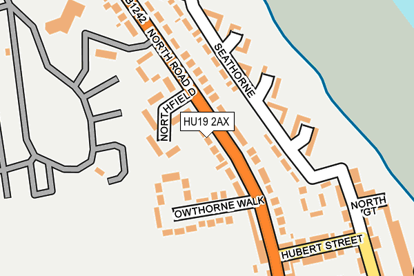 HU19 2AX map - OS OpenMap – Local (Ordnance Survey)
