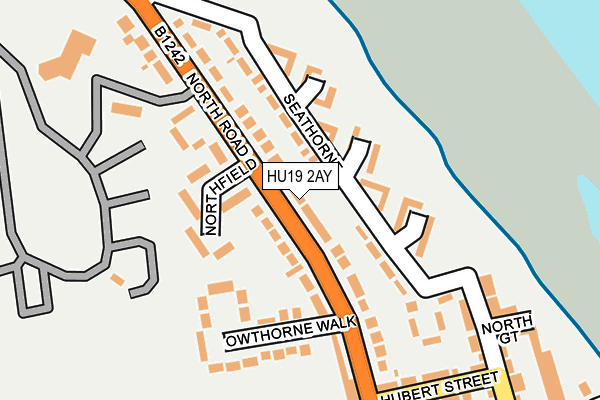 HU19 2AY map - OS OpenMap – Local (Ordnance Survey)