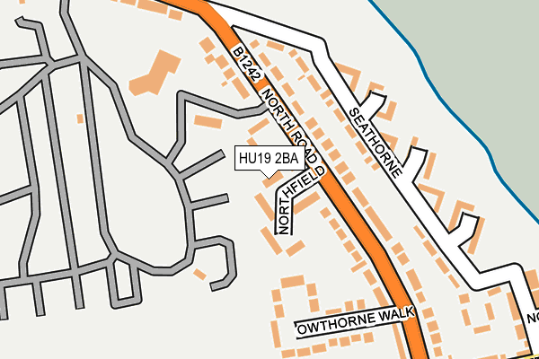 HU19 2BA map - OS OpenMap – Local (Ordnance Survey)