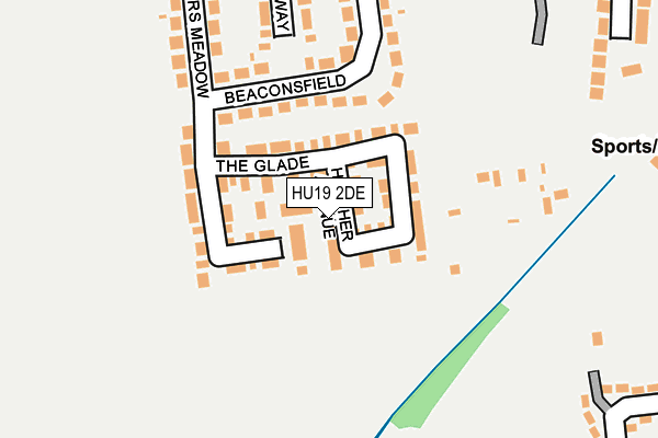 HU19 2DE map - OS OpenMap – Local (Ordnance Survey)
