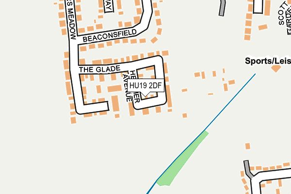 HU19 2DF map - OS OpenMap – Local (Ordnance Survey)