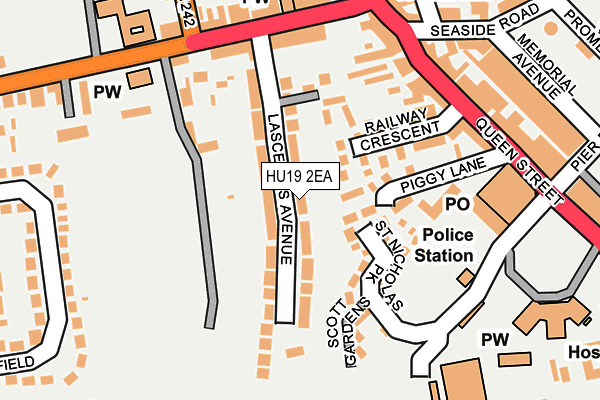 HU19 2EA map - OS OpenMap – Local (Ordnance Survey)