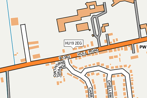 HU19 2EG map - OS OpenMap – Local (Ordnance Survey)
