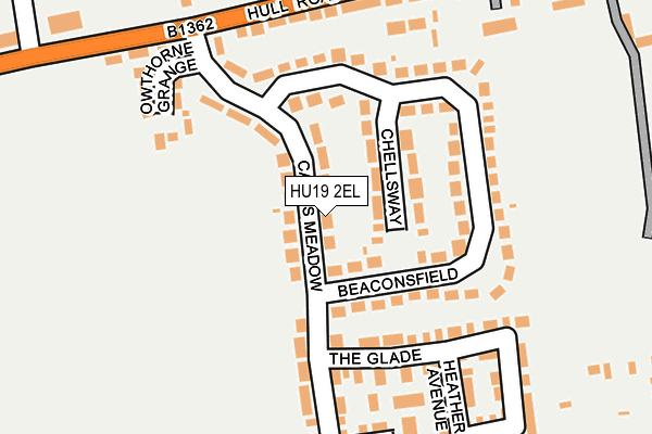 HU19 2EL map - OS OpenMap – Local (Ordnance Survey)