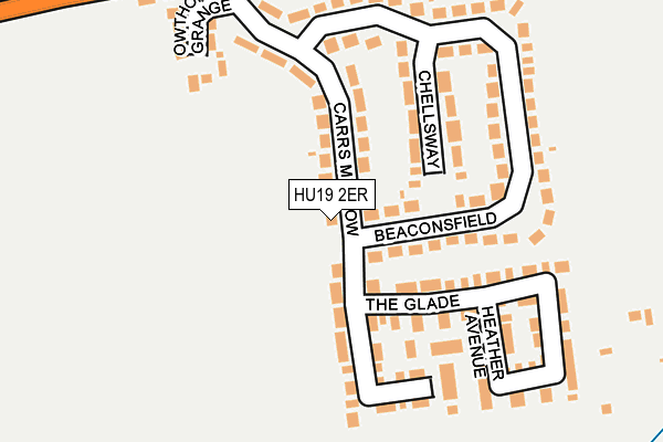 HU19 2ER map - OS OpenMap – Local (Ordnance Survey)