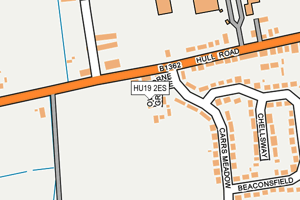 HU19 2ES map - OS OpenMap – Local (Ordnance Survey)