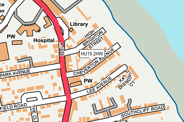 HU19 2HW map - OS OpenMap – Local (Ordnance Survey)