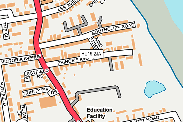 HU19 2JA map - OS OpenMap – Local (Ordnance Survey)