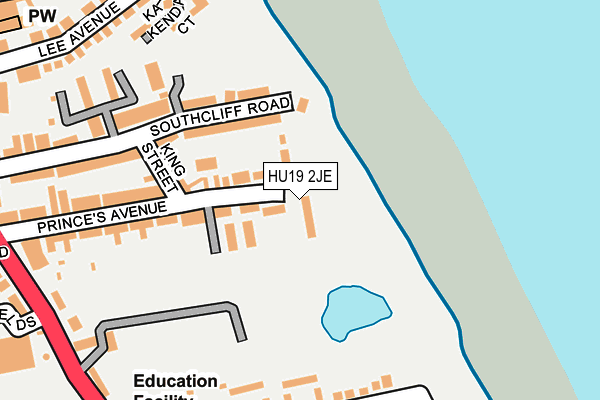 HU19 2JE map - OS OpenMap – Local (Ordnance Survey)