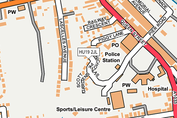 HU19 2JL map - OS OpenMap – Local (Ordnance Survey)