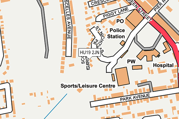 HU19 2JN map - OS OpenMap – Local (Ordnance Survey)