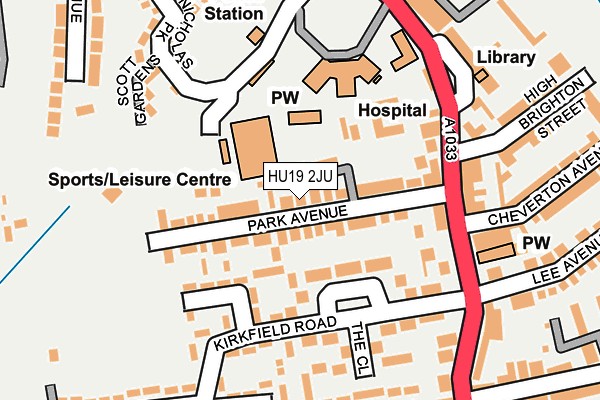 HU19 2JU map - OS OpenMap – Local (Ordnance Survey)