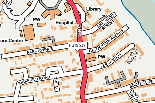 HU19 2JY map - OS OpenMap – Local (Ordnance Survey)