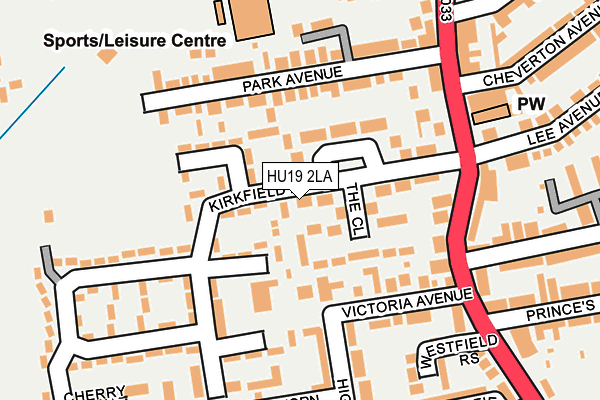 HU19 2LA map - OS OpenMap – Local (Ordnance Survey)