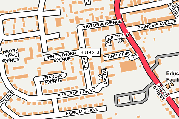 HU19 2LJ map - OS OpenMap – Local (Ordnance Survey)