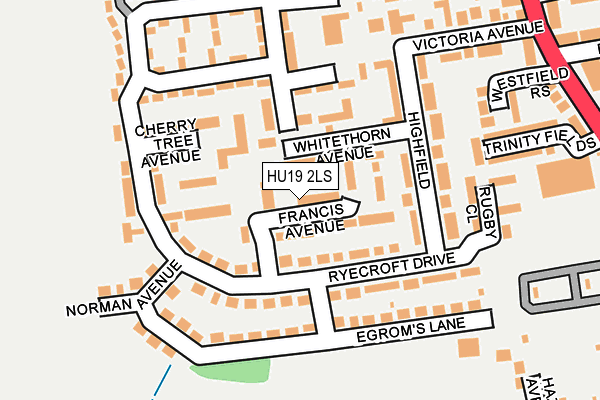 HU19 2LS map - OS OpenMap – Local (Ordnance Survey)