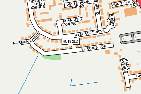 HU19 2LZ map - OS OpenMap – Local (Ordnance Survey)