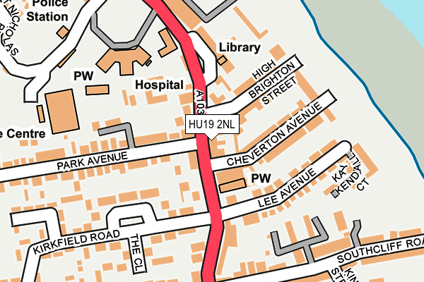 HU19 2NL map - OS OpenMap – Local (Ordnance Survey)