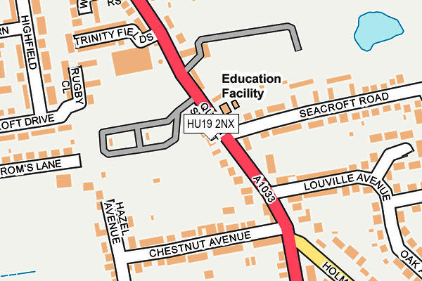 HU19 2NX map - OS OpenMap – Local (Ordnance Survey)