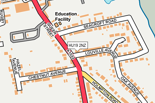 HU19 2NZ map - OS OpenMap – Local (Ordnance Survey)