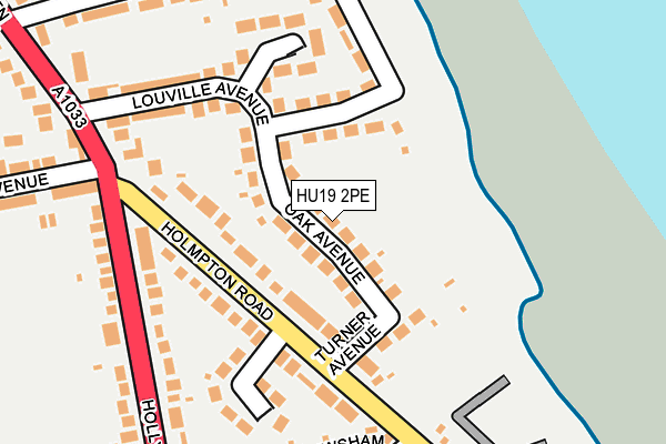 HU19 2PE map - OS OpenMap – Local (Ordnance Survey)