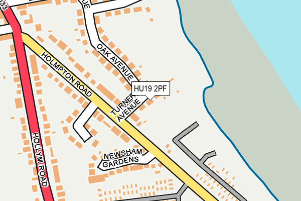 HU19 2PF map - OS OpenMap – Local (Ordnance Survey)