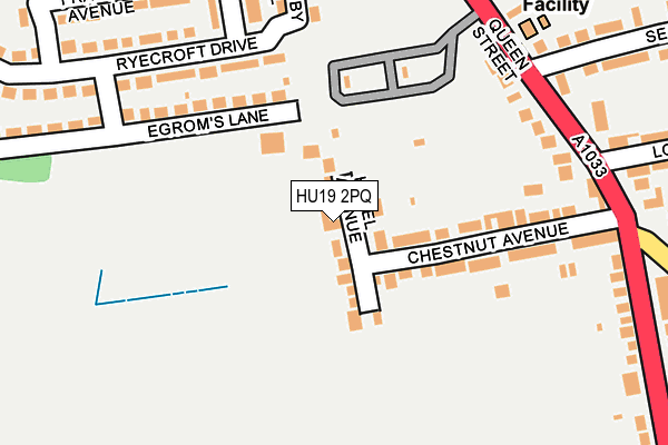 HU19 2PQ map - OS OpenMap – Local (Ordnance Survey)