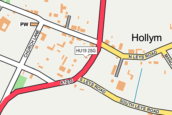 HU19 2SG map - OS OpenMap – Local (Ordnance Survey)