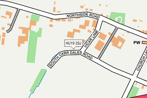 HU19 2SJ map - OS OpenMap – Local (Ordnance Survey)