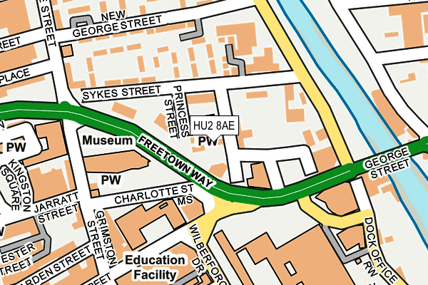 HU2 8AE map - OS OpenMap – Local (Ordnance Survey)