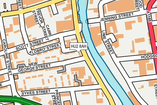 HU2 8AH map - OS OpenMap – Local (Ordnance Survey)