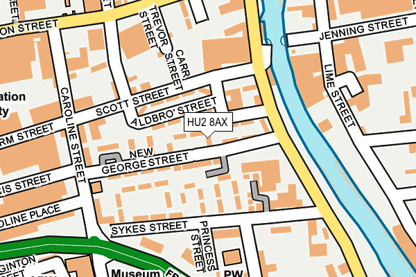 HU2 8AX map - OS OpenMap – Local (Ordnance Survey)