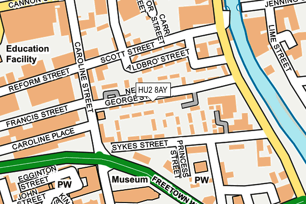 HU2 8AY map - OS OpenMap – Local (Ordnance Survey)