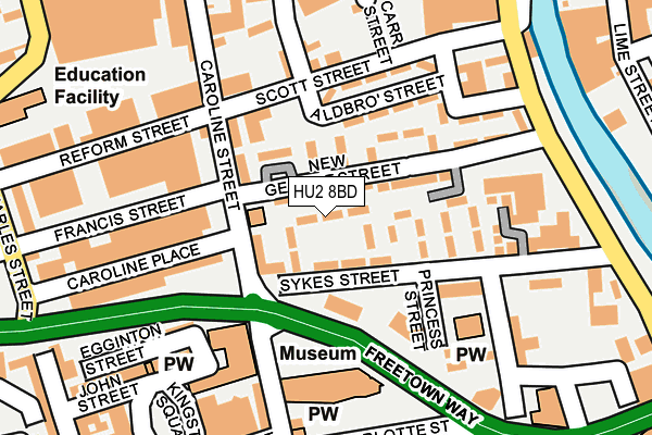 HU2 8BD map - OS OpenMap – Local (Ordnance Survey)