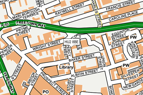 HU2 8BE map - OS OpenMap – Local (Ordnance Survey)