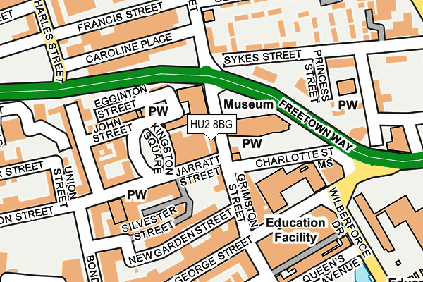 HU2 8BG map - OS OpenMap – Local (Ordnance Survey)