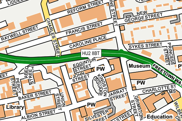 HU2 8BT map - OS OpenMap – Local (Ordnance Survey)