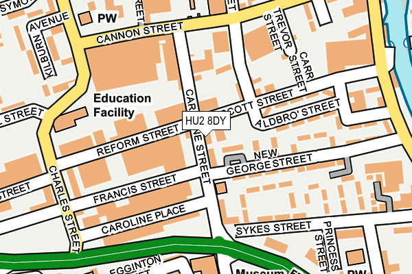 HU2 8DY map - OS OpenMap – Local (Ordnance Survey)