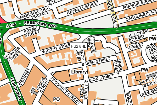 HU2 8HL map - OS OpenMap – Local (Ordnance Survey)