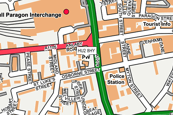 HU2 8HY map - OS OpenMap – Local (Ordnance Survey)