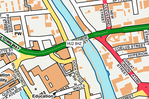 HU2 8HZ map - OS OpenMap – Local (Ordnance Survey)