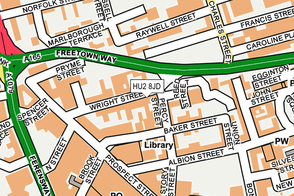 HU2 8JD map - OS OpenMap – Local (Ordnance Survey)