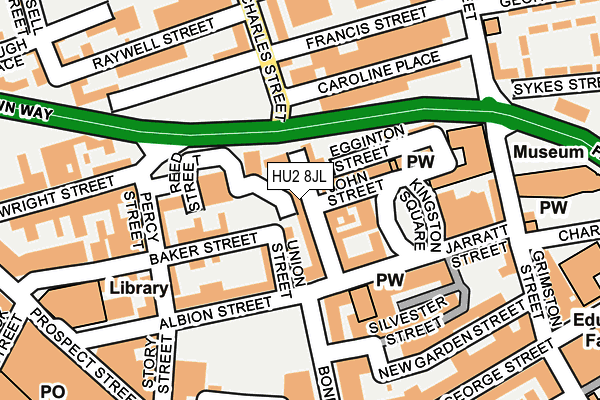 HU2 8JL map - OS OpenMap – Local (Ordnance Survey)