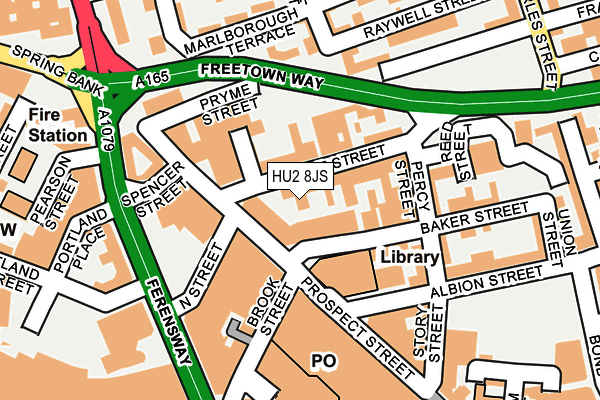 HU2 8JS map - OS OpenMap – Local (Ordnance Survey)