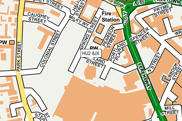 HU2 8JX map - OS OpenMap – Local (Ordnance Survey)